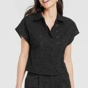 A New Day Women's High-Rise Eyelet Shorts & Top